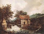 Jacob van Ruisdael Two Watermills and an Open Sluice near Singraven oil